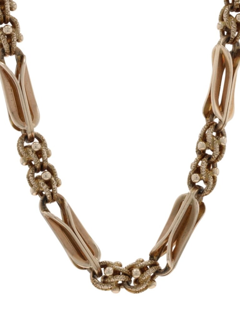 Yellow Gold Victorian Fancy Figaro Watch Chain/Necklace 16 1/2" - 14k Antique